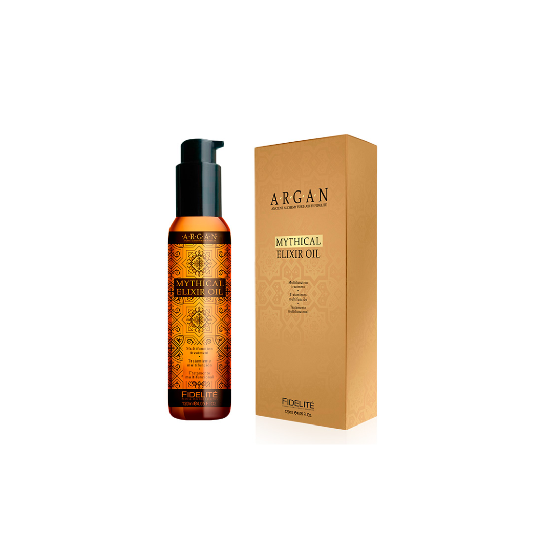 Elixir capilar multifunción con aceite de argán de 120ml para brillo, hidratación y protección térmica.
